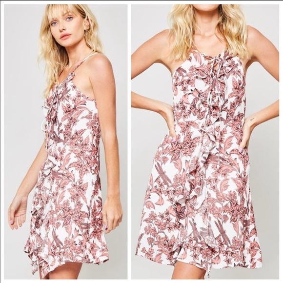 💐 IVORY MAUVE FLORAL DRESS 💐 - Picture 2 of 4